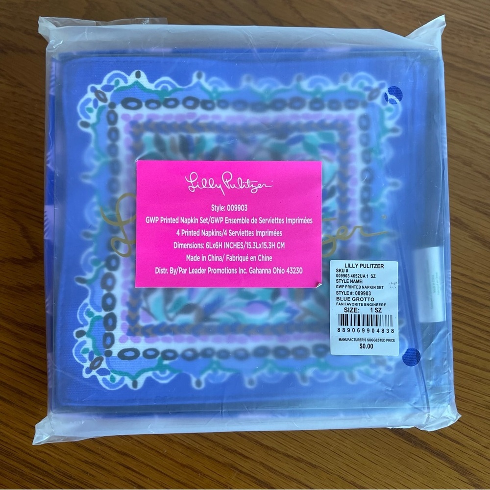 NWT Lilly Pulitzer Printed Cloth Napkin Set - Picture 4 of 9